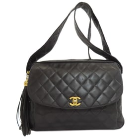 CHANEL Matelasse Fringe Shoulder Bag with Gold Hardware, Lambskin, Women's