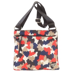 Prada Camouflage Print Canvas Shoulder Bag for Women