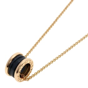 BVLGARI B-zero1 Black Ceramic Necklace in 18K Pink Gold for Women