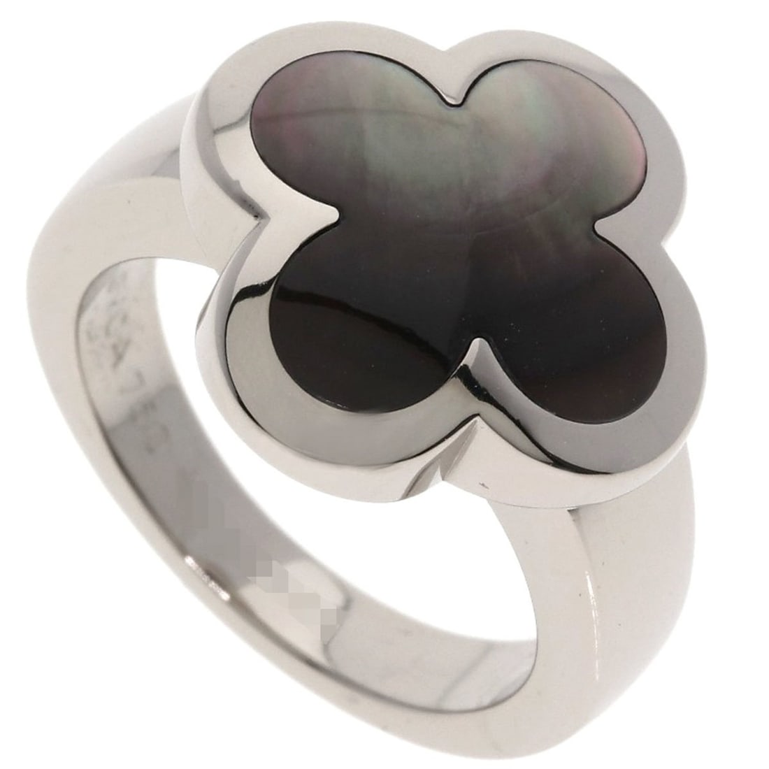 Van Cleef & Arpels Pure Alhambra Shell Ring in 18K White Gold for Women: --- Catalog ---Category: SizeJP Size: 7.5US Size: 4Category: DesignType: Band ringGender: WomenMaterial: White gold (18K)Category: GeneralBrand: Van Cleef & Arpels--- Item List ---Section: ConditionRa