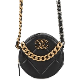 Chanel Chain Shoulder Bag 19 Coco Mark Lambskin AP0945 CHANEL Black