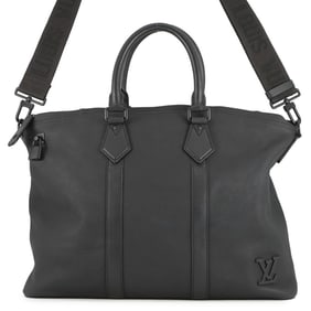 Louis Vuitton Tote Bag, Taurillon Leather/LV Aerogram Lockit, M59158, Black, 2-Way Shoulder Bag