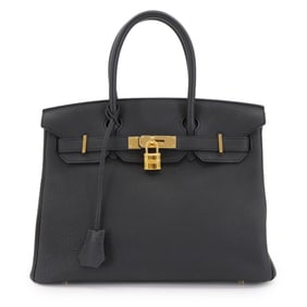 Hermes Hermès Birkin 30 Togo Black Handbag with C Stamp and Gold Hardware
