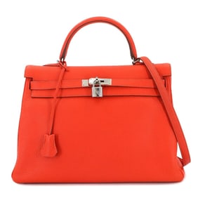 Hermes Hermès Kelly 35 Togo Capucines 2-way hand/shoulder bag with P stamp, interior stitching, and