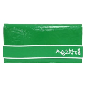 Unused Bottega Veneta 701271 V1RW5 3826 Leather Green Bifold Long Wallet with Band,