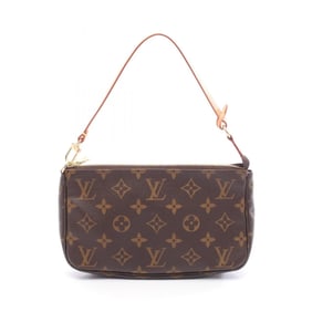 Louis Vuitton Pochette Accessoires Handbag, Coated Canvas and Leather, Monogram, Women's, Brown,