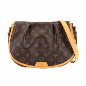 Louis Vuitton Monogram Menilmontant PM Shoulder Bag, Brown, M40474, Gold Hardware