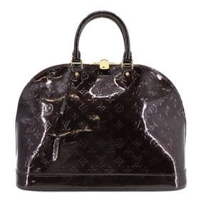 Louis Vuitton Monogram Vernis Alma GM Handbag in Amaranth Leather with Gold Hardware, M93595