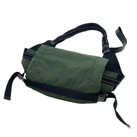 Bottega Veneta Roll-Top Nylon Body Bag (574353) in Green with Black Hardware, Men's Belt