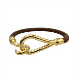 Hermes Hermès Jumbo Leather Bracelet, Brown, Unisex