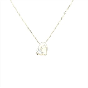 Tiffany & Co. Carved Heart Necklace, SV925, 3.1g, Silver, Elsa Peretti, Women's