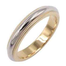 Tiffany & Co. Milgrain Ring, Pt950 Platinum and 18K Yellow Gold, Women's, Silver Gold