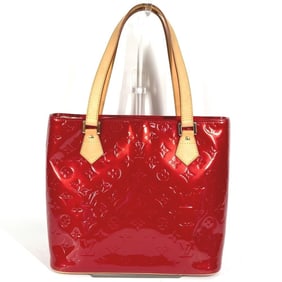 LOUIS VUITTON M91092 Monogram Vernis Houston Tote Bag, Shoulder Canvas, Women's, Rouge Red