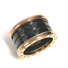 BVLGARI B-ZERO1 3-Band Gold Ring in Au750 Ceramic, Black for Men and Women