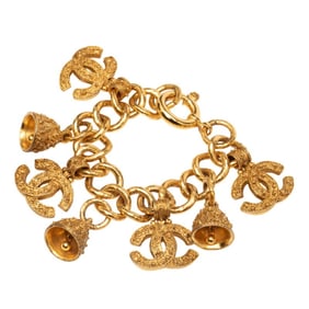 Vintage Chanel Coco Mark Bell Bracelet, Gold Plated, Women's