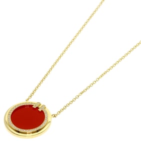 Tiffany & Co. T Two Circle Carnelian and Diamond Necklace in 18K Yellow Gold for Women