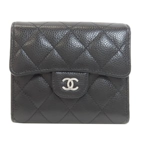 CHANEL Classic Flap Wallet Bifold Grained Calfskin Women's