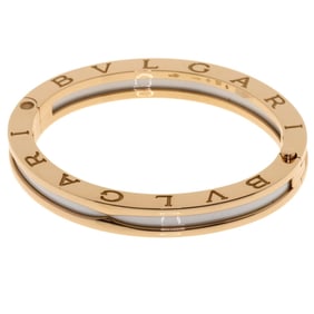 BVLGARI B-zero1 S White Ceramic Bracelet in 18K Pink Gold for Women