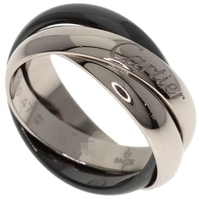 Cartier Trinity Black Ceramic #47 Ring in 18K White Gold for Women