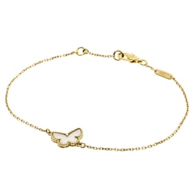 Van Cleef & Arpels Sweet Alhambra Papillon Shell Bracelet in 18K Yellow Gold for Women.