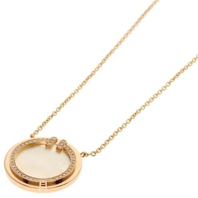 Tiffany & Co. T Two Circle Diamond Shell Necklace in 18K Pink Gold for Women