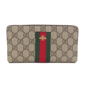 Gucci 408831 Bee GG Supreme Long Wallet PVC Women's GUCCI