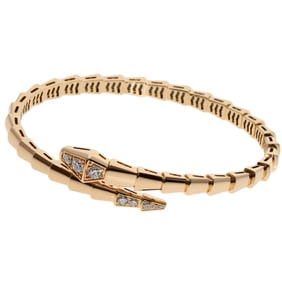 Bvlgari Serpenti Viper M Diamond Bracelet in 18K Pink Gold for Women