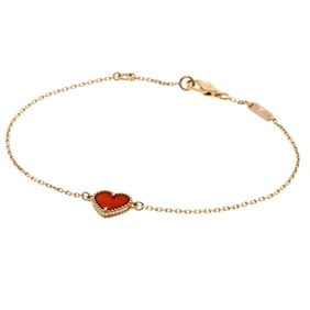 Van Cleef & Arpels Sweet Heart Carnelian Bracelet in 18K Pink Gold for Women