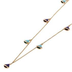Bvlgari Diva's Dream Lapis Lazuli, Turquoise, and Diamond Necklace in 18K Pink Gold for Women