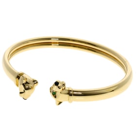 Cartier Panthere Tsavorite, Garnet, and Onyx #17 Bracelet in 18K Yellow Gold for Women