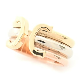 Cartier Double C Ring for Men and Women, LM, Sizes 54 15.5, 750YG, White Gold, PG