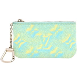 Louis Vuitton wallet for men and women, Pochette Cle Summer Stardust Monogram Empreinte Vert d'Or,