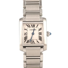 Cartier Tank Française SM W51008Q3 Stainless Steel Quartz Watch