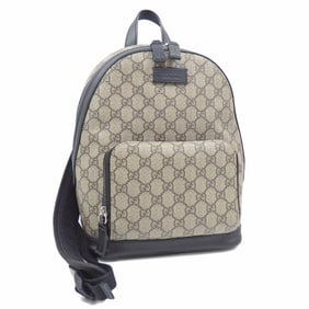 Gucci GG Supreme Backpack for Women, Beige, Black, PVC, and Leather, 429020