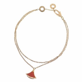 Bvlgari Diva's Dream Bracelet for Women, Carnelian, 18KPG, 3.5g, 18K 750 Pink Gold, 358419