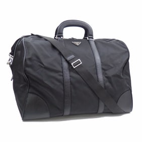 Prada Boston bag in nero black nylon and leather for men women