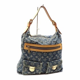 Louis Vuitton Monogram Denim Baggy GM Shoulder Bag, Women's, M95048, Blue