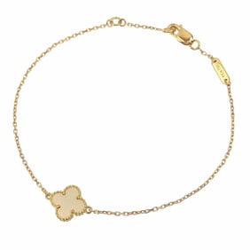Van Cleef & Arpels Sweet Alhambra Bracelet for Women, Mother-of-Pearl, 18K Yellow Gold, 1.8g, Gold