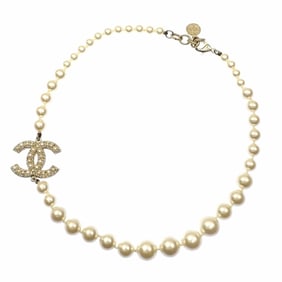 Chanel faux pearl necklace with rhinestones for women, GP
