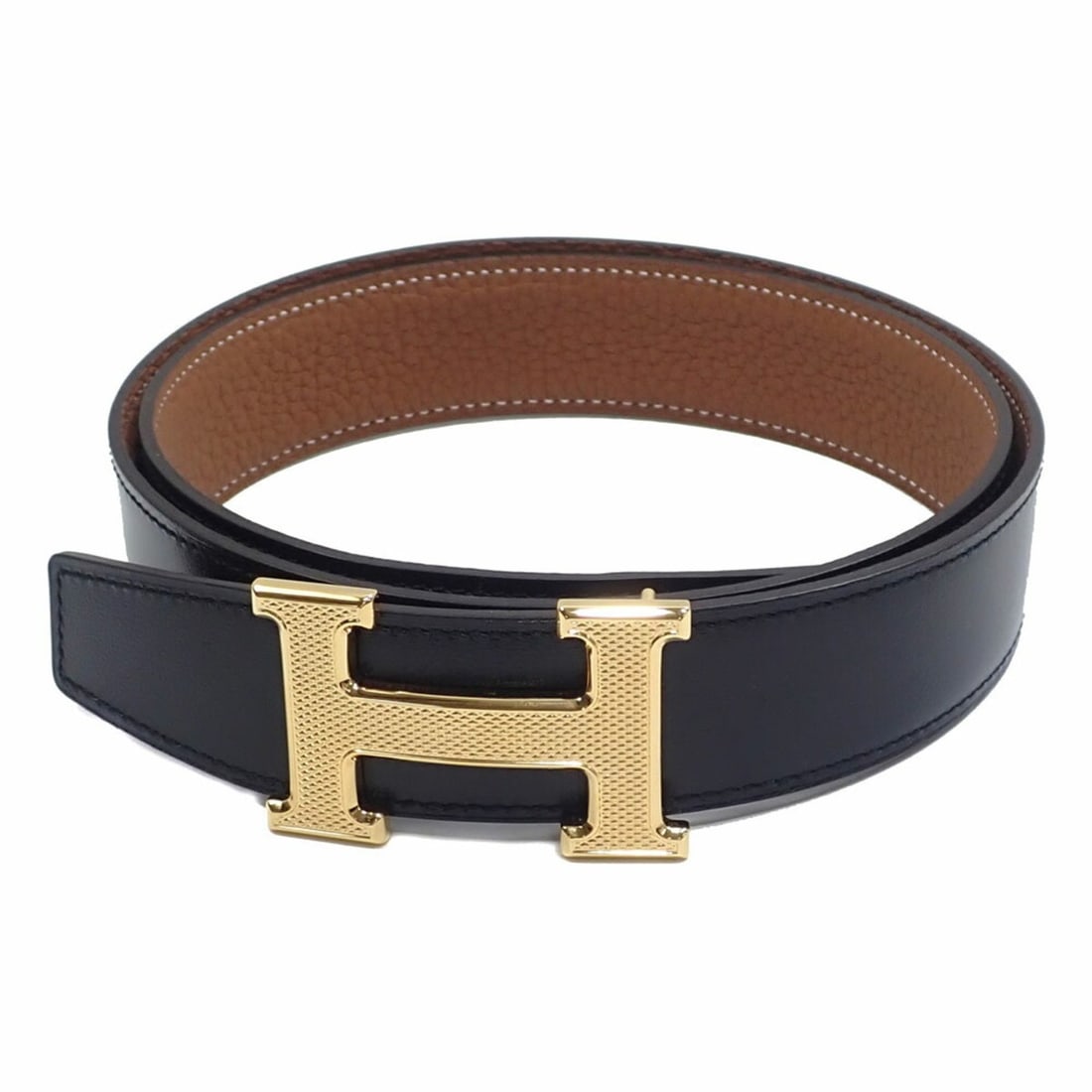 Hermes Hermès Belt, Belt Buckle, H Guilloché & Leather (Kit), Size 32, Men's, Black, 85 inches,: --- Catalog ---Category: SizeLength: 88cm - 93cm / 34.64'' - 36.61''Category: DesignType: Standard beltColor: BlackGender: MenLeather/Fur Type: Box calf leatherMaterial (Strap): Leather Category: Gene