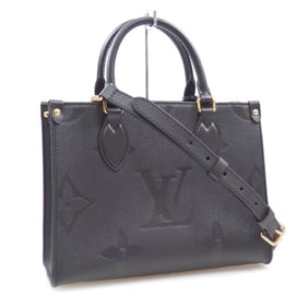 Louis Vuitton Monogram Empreinte On the Go Tote Bag, PM, Women's, M45653, Noir, Giant