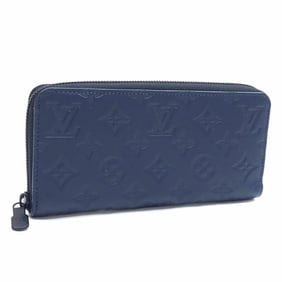 Louis Vuitton Monogram Shadow Zippy Wallet, Horizontal, Men's, M14847, Navy Blue