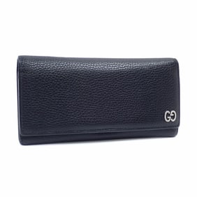 Gucci Durian Metal GG Flap Wallet in Black Leather, Women's, 481727
