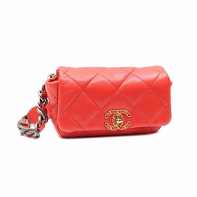Chanel Matelasse Body Bag, Women's, Orange Lambskin Waist Bag with Coco Mark