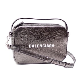 Balenciaga Everyday XS Shoulder Bag, Camera Women's, Metallic Gray Calf Leather, 608653