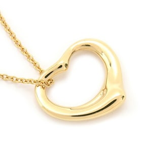 Tiffany Women's Heart Necklace Elsa Peretti Yellow Gold 750YG TIFFANY