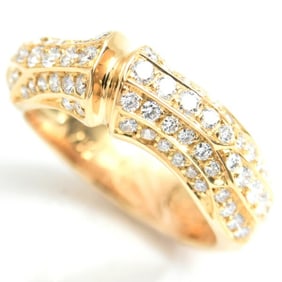 Cartier Women's Bamboo Diamond Ring, Size 49, Yellow Gold, 750YG