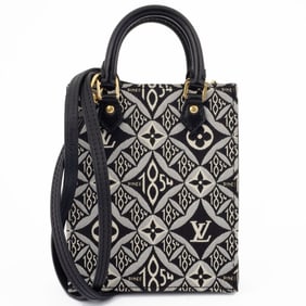 Louis Vuitton SINCE1854 Petite Sac Plat Shoulder Bag Black|White M80484 Women's LOUIS VUITTON