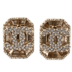 Chanel Rhinestone Coco Earrings Gold Metal | Women's B24C Mark CHANEL