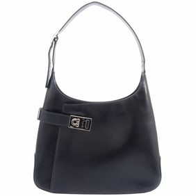 Salvatore Ferragamo Gancini Bag AB-21 0169 Leather Black Women's
